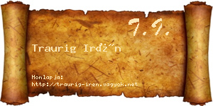 Traurig Irén névjegykártya